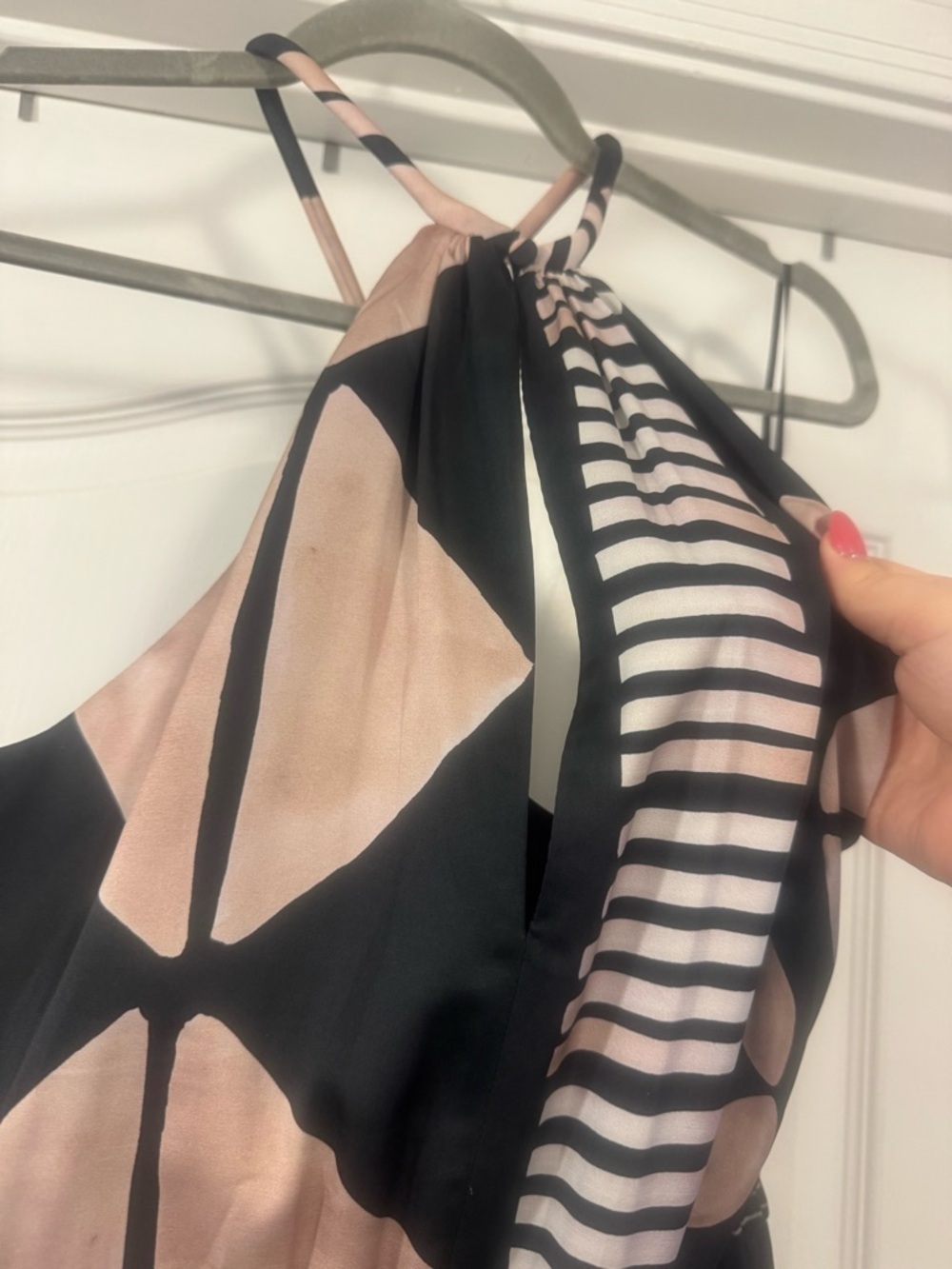 Express Black and Blush Halter Maxi Dress - Picture 9 of 16